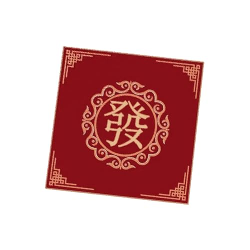 Couverture de table de mahjong Sharplace velours rouge anti-bruit - 6