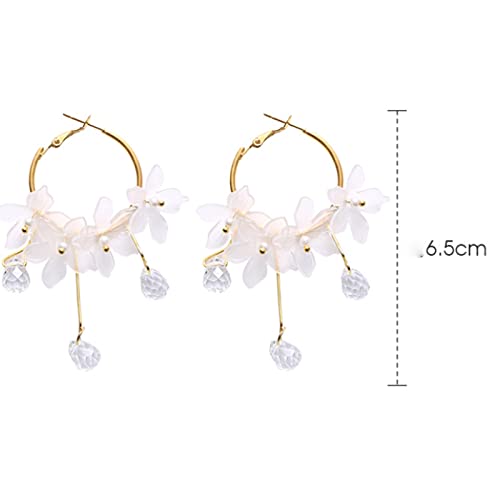 Taufe Tassel Earrings Trendy Acrylic Water Drop Women Dangle Earrings Crystal Flower Long Pendant Earrings For Women Jewelry Pearl Hoop Earrings #TOP1