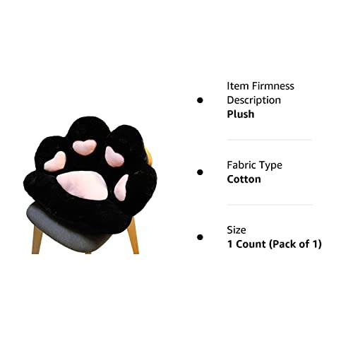 Lecas, Cat Paw Cushion Cute Seat Cushion Lazy Sofa Office Chair Cushion Bear Paw Warm Skin-Friendly Floor Mat Plush Seat Pad For Comfortable And Health (27.6X23.6 In, Black), Heart-Shaped Black #TOP7