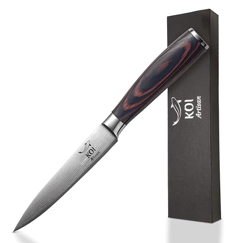KOI ARTISAN Kitchen Utility Knife - 5 Inch Razor Sharp Blade – Professional Chef Knifes - High Carbon Stainless Steel Japanese Knives – Stain and Corrosion Resistant