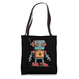 Cute little Robot, Vintage Kids Robot Tote Bag