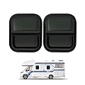Wutist 2 Pack 14" W x 16" H RV Window Teardrop Vertical Slide RV Window Replacement W/Net Screen, Trim Ring For Cargo Travel Trailer, Camper, Cargo Van