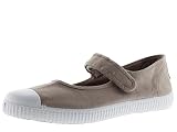 Zapatillas Victoria victoria Plano VICTORIA Mercedita 1915 Lona Tintada ALGODÓN TEÑIDO, ECOLÓGICO Y 30% Reciclado con Suela Blanca con Puntera Y Cierre DE Tira ADHERENTE 1168110-WOMEN para Mujer Beige 39