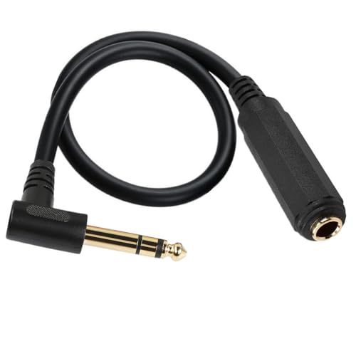 Seadream Right Angle 6.35mm TRS Stereo Male to Female Audio Cable,1/4