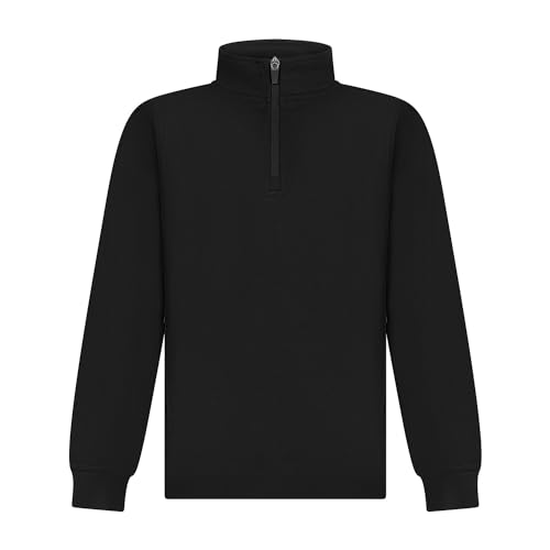 Image of Finden & Hales Childrens/Kids Quarter Zip Track Top (13 Years) (Black)