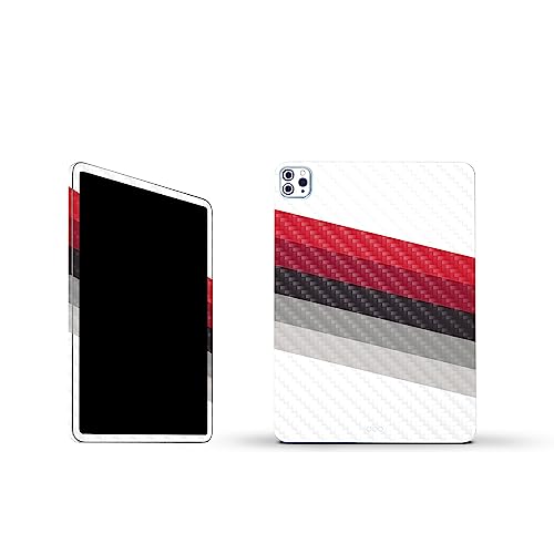 Image of MightySkins Carbon Fiber Skin Compatible with Apple iPad Pro 11 inch M2 4th Gen (2022) Full Wrap Kit - Slant Stripes | Protective, Durable Textured Carbon Fiber Finish | Easy to Apply | Made in The USA