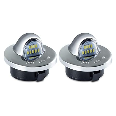 Bestview LED Chrome License Plate Lights Assembly Compatible with F150 F250 F350 F450 F550 Superduty Ranger Explorer Bronco Excursion Expedition Pickup Truck, Rear Tag Lights 6500K White Cover