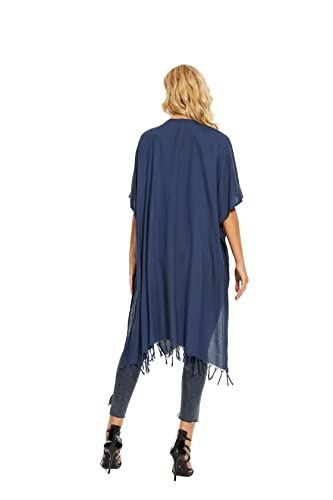 Beautybatik Women Long Solid Kimono Cardigan Shawl Wrap Swimsuit Cover Up Jacket One Size4