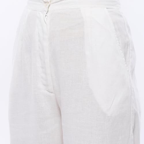 Image of BIBA Women Cotton Loose Solid Pants