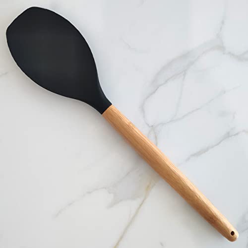 YOI COLHER BAMBU C/SILICONE PRETO