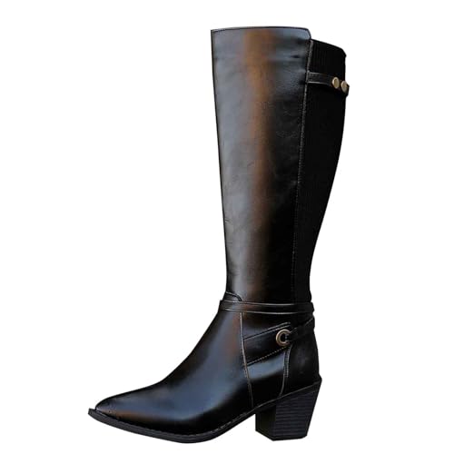 Bottes montantes en cuir femme semelle épaisse chaussures style britannique décontracté