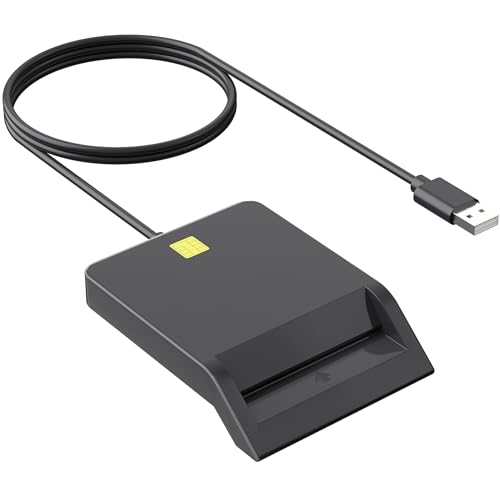 CAC Reader, USB-A CAC Card Reader Military, DOD Military USB Common Access CAC Smart Card Reader, Compatible with Windows, Mac OS