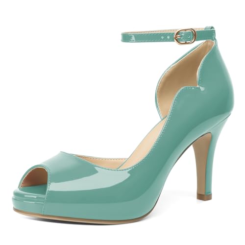 Image of AUMOTED High Heels Pumps Platforms Shoes for Party Daily 3.4 inch Dressy Pumps