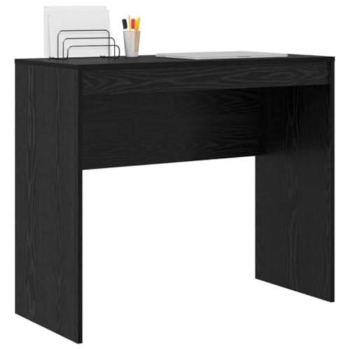 vidaXL Desk Black oak 90 x 40 x 76 cm Engineered wood, Living Room, Rectangular, Modern, Durable, Ample Storage, Compact Desk, Writing, Student, Functional