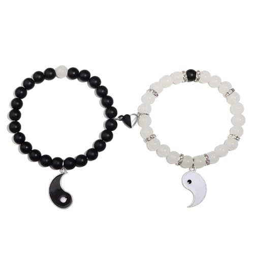 Image of Spider Friendship Bracelets Matching Bracelets for Couples Best Friends Bff, Matching Spider Kitty Bracelet Halloween Christmas Birthday Jewelry Gifts for Women Teen Girls Bestie Gf Bf