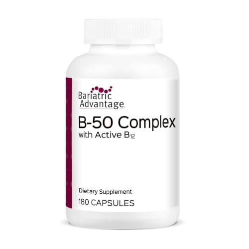 Bariatric Advantage Vitamin B50 Complex - for Bariatric Surgery Patients - High-Potency Easy-Digest Mini Capsules - Vitamin B Complex Supplements - Brain Health Support* - 180 Count