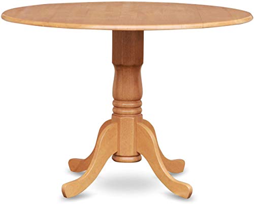Dlin5-Oak-W 5 Pc Small Kitchen Table And Chairs Set-Round Table And 4 Dinette Chairs Chairs #TOP3