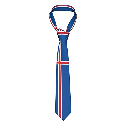 Krawattenschal Island-Flagge, Isländisches Land, Satin Krawatte Schmutzabweisend Männer Krawatten Graziös Krawatte Für Hochzeit Festliche Business