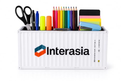 Image of Neonix Desk Organizer Office Supplies Multi-Function Shipping Container Storage Box | Pen, Pencil, Business Card & Remote Control Holder for Office & Home (Gray)