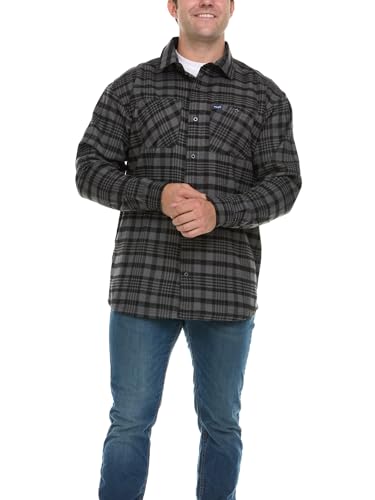 Wrangler Big and Tall Flannel Shirt for Men – Mens Button Down Plaid Shirt3