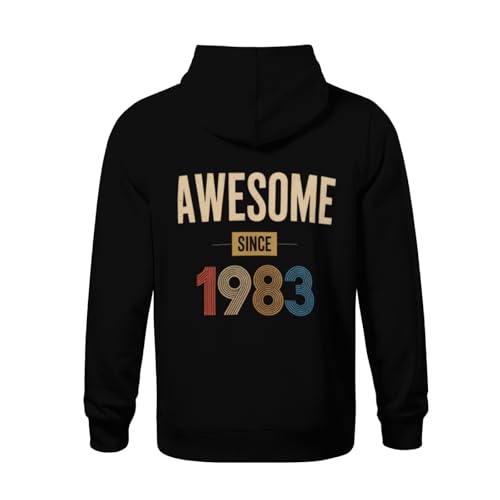 Kids Awesome Since 1983 Birthdy Gifts Boys Girls Lightweight Kangaroo Pocket Fleece Hoodies3