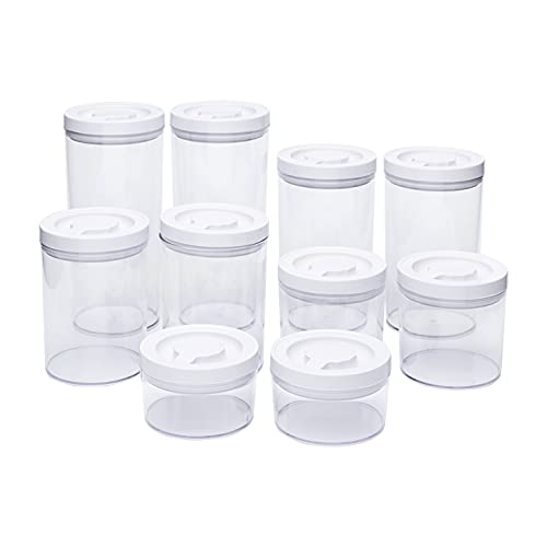 Amazon Basics 10-Piece Round Airtight Food Storage Containers For Kitchen Pantry Organization, Bpa Free Plastic #TOP4