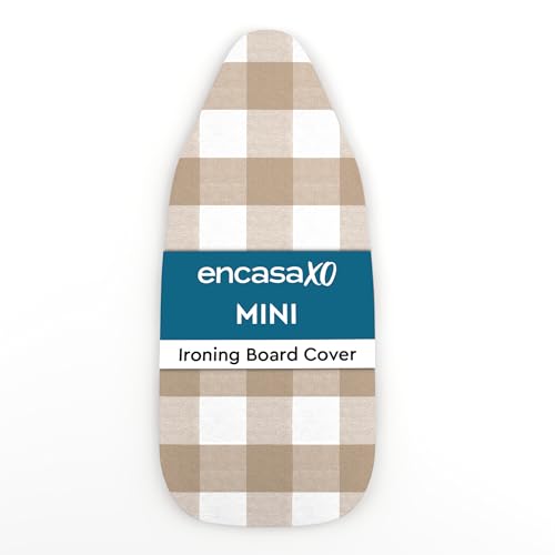 Image of Encasa XO Ironing Board Covers and Pad - 72x30 cm Fits Mini Iron Boards, Thick 4mm Felt, Elasticated Fit, Heat & Scorch-Resistant, Elastic Bungee Cord Tightening & Lock Buffalo Beige