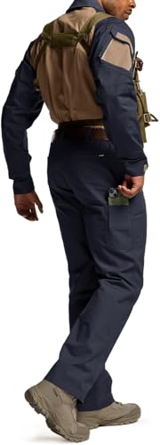 Image of CQR Men's Quick Dry Work Pants, Water Resistant Outdoor Tactical Pants, Lightweight Stretch Cargo Hiking Pants