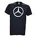 Mercedes Benz Chrome Logo on a Black T Shirt Medium