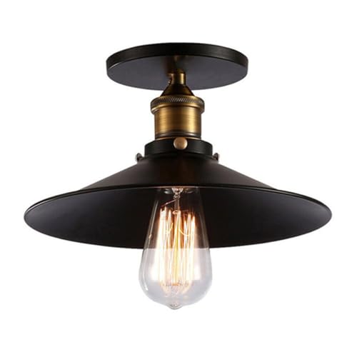 CHUNGYANG Lampada da Soffitto in Metallo, Lampade da Soffitto da Semi-Incasso Country Americano, Vite E27 Industriale retrò Vicino alle Plafoniere, Illuminazione Decorativa per Corridoio Balcone