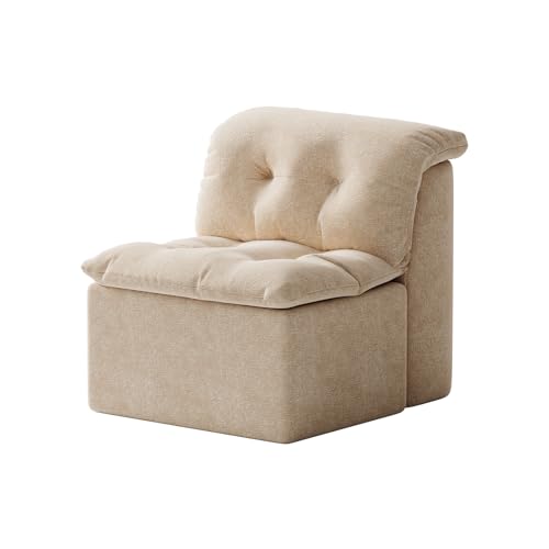 Image of 32 inch Modern Upholstered Middle Module for Modular Sectional, Modern Cloud Sectional Couch, Comfy Armless Sofa for Living Room, Apartments, Bedroom, Coffee (Middle Seat)