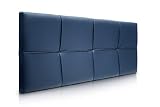 SUENOSZZZ-ESPECIALISTAS DEL DESCANSO Cabecero de Cama Square tapizado en Polipiel para Camas de 90 (100 x 57 cm) Polipiel Azul