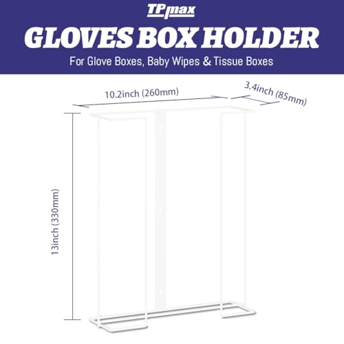 l size gloves box holder glovesbox wire rack dispenser for glovestissues paper towels organizer - mounting accessories included - holds 3 boxes - perfect for lab food service and home