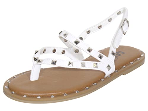 Little Girl's Bambina Sandals Strappy Shoes Spiked White Sz: 3 QIK091