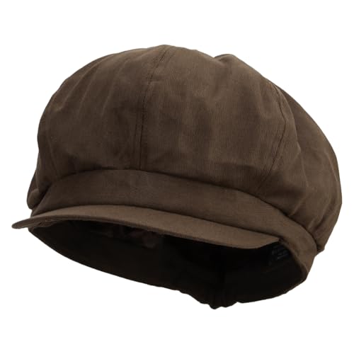 e4Hats.com Big Size Cotton Newsboy Hat - Brown OSFM