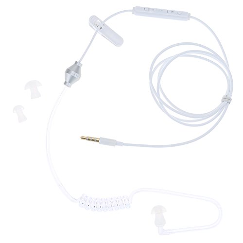 Amazingdeal365 3,5 mm Air Tube Kopfhörer Headset Anti-Strahlung Stereo Kopfhörer für Handy (schwarz) Cover