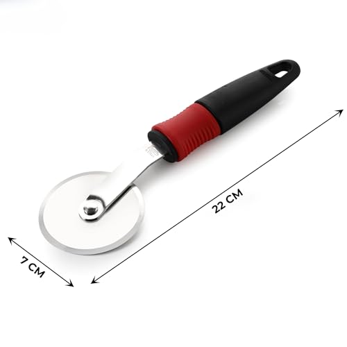 Image of Royal Stainless Steel Pizza Cutter for Kitchen, Premium Cutter for Smooth Cutting of Sandwich, Paratha, Chapati, Wheel Type Cutter Blade, Food Grade Pizza Cutter with Sharp Blade