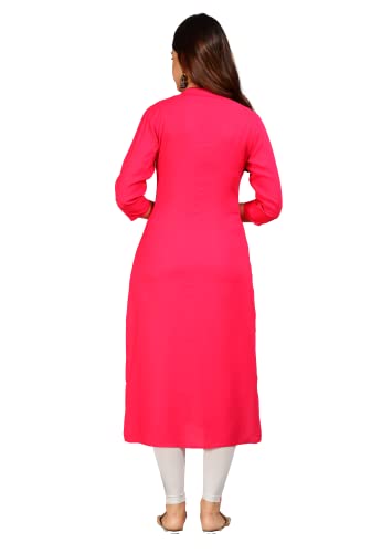 Image of NEW4U Women's Solid Rayon Straight Kurta