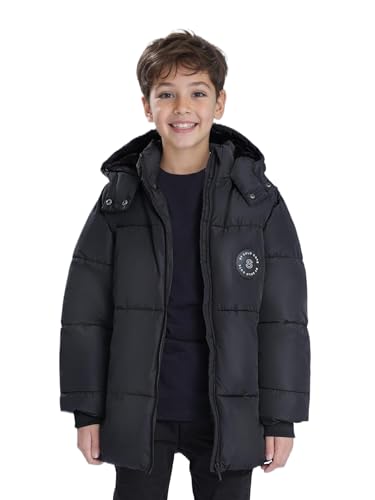 solomate Boys Winter Coats with Hood - Toddler Boys' Outerwear Winter Puffer Heavyweight Fleece Lined Jackets for Kids2