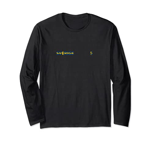 Flag Sweden Long Sleeve T-Shirt, Black