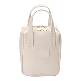 Organizador de cosméticos de Viaje, de Maquillaje, Neceser de cosméticos, de Almacenamiento Grande de Cuero Mate con asa, Organizador Impermeable para el Cuidado de la Piel con Cremallera