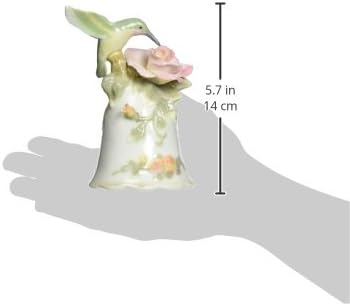 Miniatura 3 de Cosmos 96149 - Figura de colibrí de porcelana fina con campana de rosa, 4-12 pulgadas, color verde