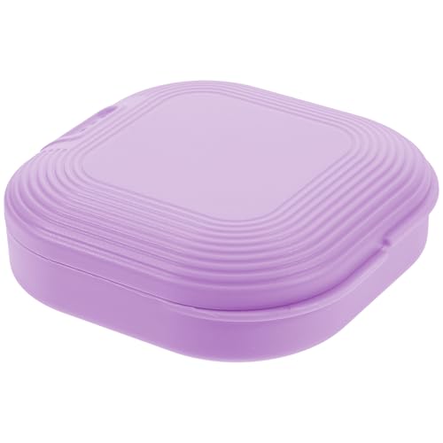 LIFKICH Estuche para Guardar Retenedores Pequeño y Transpirable, Caja Multifuncional de Plástico Mate Color Morado, Caja Práctica para Cuidado Bucal y Transporte de Aparatos Ortopédicos