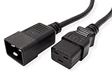 RiteAV - (C19 to C20) Heavy Duty High Temperature (105°C) 12AWG 20AMP Extension Cord - for Crypto Mining, PDU (Black 2 ft.)