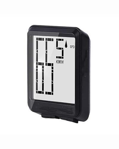 Ciclocomputador Ordenador De Bicicleta Inalámbrico Impermeable con Pantalla LCD Grande para Bicicletas De Montaña/Carretera, Velocímetro con Luz Nocturna Ciclocomputador Resistente Agua(Black)
