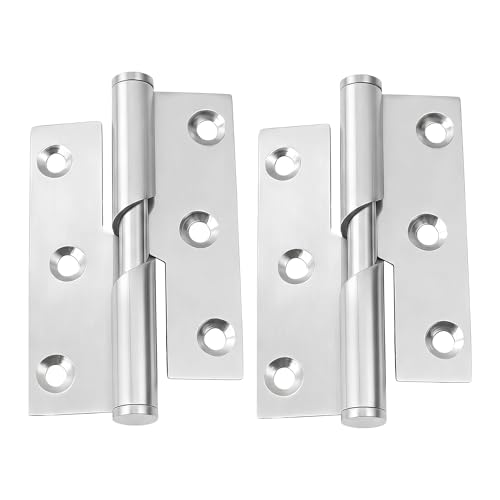 Image of Rising Butt Lift Off Door Hinges, 75mm/3-inch Stainless Steel Rising Butt Door Hinges Lift-Off Design for Internal & External Cabinets Rust-Resistant Cabinets Frame Mounting (Left)
