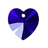 1 pcs Swarovski Elements Pendant Heart 6228 Crystal Stone with Hole 18 x 17.5 mm, Majestic Blue