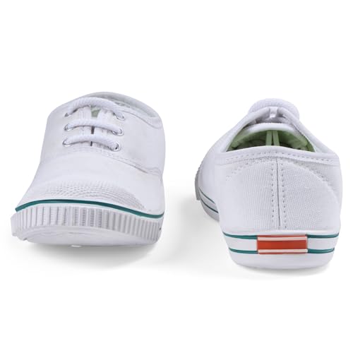 Image of DOCTOR EXTRA SOFT Uniform Tennis Canvas School Shoes with Laces Black & White for Boys & Girls | Memory Foam Cushion & Anti-Bacterial Technology| Lightweight | Comfortable| Durable & Anti-Skid D-3004
