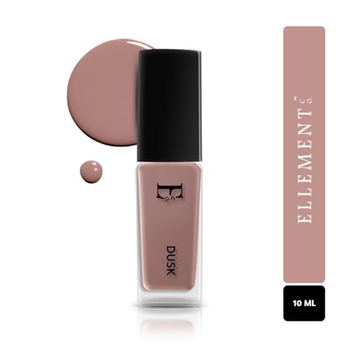 Image of Ellement Co Dusk Nail Paint for Women 10 ML | Soft Nude Pink Nail Colour | High Gloss Long Lasting Polish | Quick Dry Smooth Application | Chip Resistant Formula with Salon Like Finish | Vegan, Non-Toxic for Office & Party