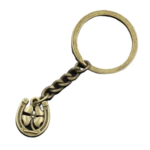 Porte-clés voiture homme support métallique chaîne vintage trèfle porte-bonheur